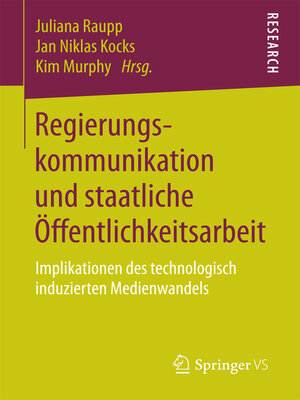 cover image of Regierungskommunikation und staatliche Öffentlichkeitsarbeit